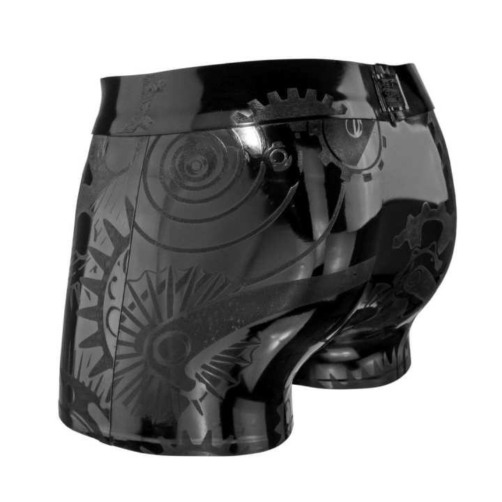 Latex Short STEAMPUNK black Laser Edition